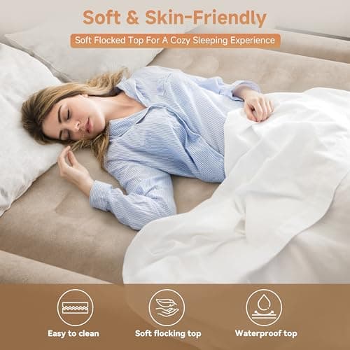 Sebor Air Mattress Full with Built-in Pump 18", Comfortable Self-Inflating Air Mattress with High-Speed Pump, Durable Blow Up Mattress Full with Storage Bag for Guests, Camping, Travel 6