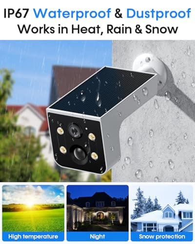 Thybro Solar Powered Outdoor Wireless Camera: 2K HD, Motion Detection, Color Night Vision, Waterproof IP67, Easy Setup for Home & Business Monitoring, No Monthly Fees 6