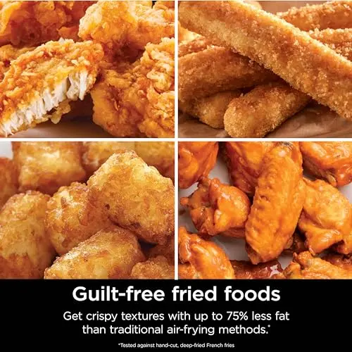 Ninja Air Fryer Pro 4-in-1 with 5 QT Capacity, Air Fry, Roast, Reheat, Dehydrate, Air Crisp Technology with 400F Nonstick Basket & Crisper Plate, Grey, AF141 (Renewed) 8