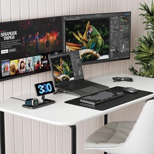 Satechi Qi2 Trio Wireless Charging Pad, 3 in 1 Wireless Charging Station, Qi2 15W Fast Charger for iPhone 17/16/15/14/13/12, 5W for AirPods and 5W for Apple Watch 8