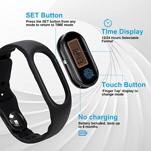 Poriylzz 3D Pedometer for Walking, Waterproof Pedometer Watch, Simple Step Counter for Walking with Steps Calories Distance Time for Kids Men Women Adults Seniors, CR-888 4
