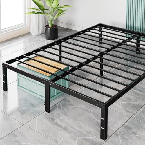 Sweetcrispy Full Bed Frame - 14 Inch Metal Platform Bed Frames for Full Size with Storage Space Under Frame, Sturdy Steel Slat Support, No Box Spring Needed