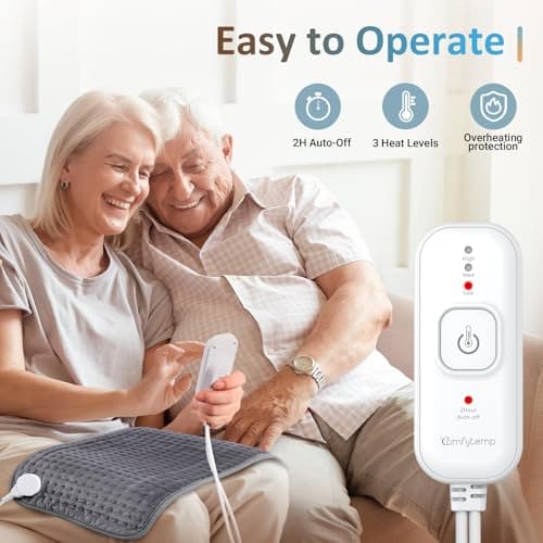 Comfytemp Heating Pad for Back & Period, FSA Eligible Electric Large Heat Pad, 2H Auto Off, Birthday Gifts for Women Men Mom Dad, HSA Approve Moist Neck Shoulder Legs Knee Heated Pad Washable, 12"x24" 5
