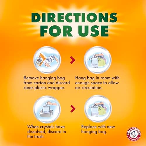 Arm & Hammer Essentials Hanging Moisture Absorber and Odor Eliminator, 17.5 oz., 3 Pack, Fragrance Free, Moisture Absorbers for Closets, Laundry Rooms and Bedrooms, Long-Lasting Freshness 7