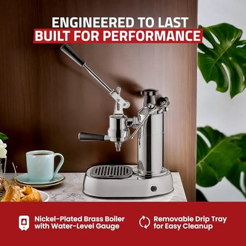 La Pavoni EPC-8 Europiccola Lever Style Espresso Machine – Chrome & Silver – Manual Espresso Maker - 0.8 L Water Capacity, Authentic Italian Craftsmanship for Home Use 8