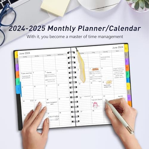 Daily Planner 2024-2025 - 18 Month Planner with Tabs, Calendar Yearly Monthly Weekly Spiral Time Management Planner, May 2024 - October 2025, Flexible Cover, 100GSM Thick Paper, A5 Size, Black 7