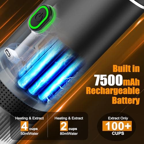 Portable Electric Espresso Maker, 20 bar Mini Travel Coffee maker, Expresso Coffee Machines with USB-C,3-in-1 Car Coffee Maker Self-Heating, Ground Coffee & Capsule(Ns&DG) for Office, Camping, RV 6