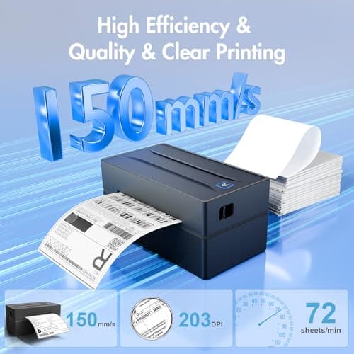 Bluetooth Thermal Shipping Label Printer: 4x6 Wireless Label Maker with Tape for Small Business - Compatible with iPhone, Android, Windows & Mac, Widely Used for USPS UPS Ebay Amazon Shopify Etsy 6