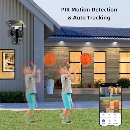 Tutoview Solar Camera Security Outdoor, 2K Dual Cameras for Home Security, black 5