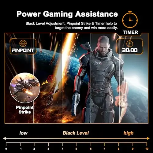 SANSUI 24 Inch Curved Gaming Monitor up to 180Hz MPRT 1ms with Built-in Speakers,FHD 1080P Computer Monitor Freesync 130% sRGB HDR,HDMI DP Ports VESA Mount Metal Stand(ES-G24C1 HDMI Cable Included) 5