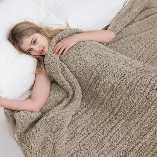 Eydna Electric Heated Blanket Twin Size 62"×84" with 9 Heating Levels & 1-10Hs Auto Off, Heating Blankets Double Sided Plush Sherpa, Energy Efficient, Machine Washable, Light Brown