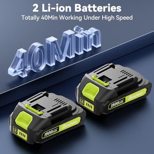 Leaf Blower Cordless with 2 Battery and Charger, 130MPH 180CFM High Speed Leaf Blower with 2 Tubes, 20V Electric Leaf Cleaner, Lightweight Handheld Blowers for Lawn Care, Patio, Garden, House, Depot 3