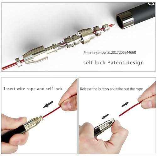 MOGOLD Speed Rope Jump Rope for Boxing -Length Adjustable - Fast & Easy Set Up - Lightweight Cables + 2 Handles in Black,Blue or Red - Free Carrying Pouch 8