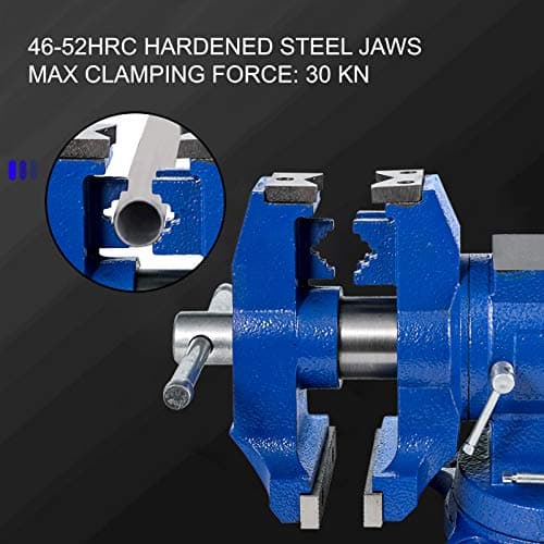 VEVOR Bench Vise 6 Inch, Double Swivel Rotating Heavy Duty Vise Head/Body Rotates 360°,Pipe Vise Bench Vices 30Kn Clamping Force,for Clamping Fixing Equipment Home or Industrial Use 6