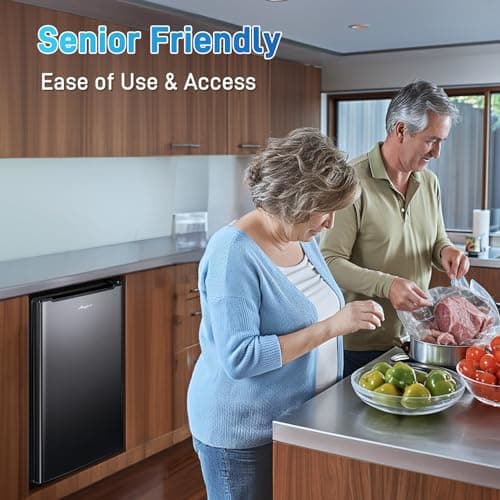 Anypro Compact Mini Upright Freezer 3 Cu.Ft with 3 Pull-down Drawer Doors and Adjustable Thermostat, Single Door Small Deep Standing Freezer Rapid Cooling for Home, Office, Dorm, Garage, Black 6