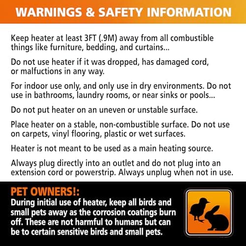 Comfort Zone CZ442E Personal Energy Save Ceramic Heater - 1500W Portable with Adjustable Thermostat, Tip-Over Switch & Overheat Protection, Black 7