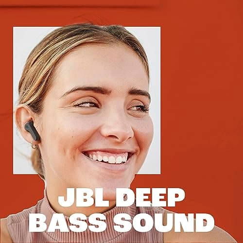 JBL Vibe Beam - True Wireless JBL Deep Bass Sound Earbuds, Bluetooth 5.2, Water & Dust Resistant, Hands-Free Call with VoiceAware, Up to 32 Hours of Battery Life (Black) 5