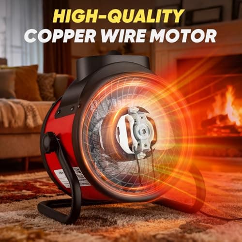 Saker (2 PC) 2000W Powerful Portable Heating Cannon for Outdoor&Indoor, PTC Ceramic Electric Small Space Heater, 90° Adjustable, 120V, Fast Heat With Protection for Greenhouse, Garage, Bedroom, Office 8