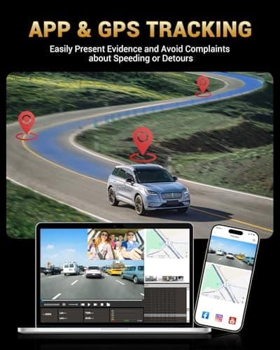 Juscar 2.5K+1080P Dual Dash Cam Front and Inside, WiFi & GPS Dash Camera for Cars with 32G Card, IR Night Vision, 3" IPS Screen, Inside Car Camera for Taxi Driver, Support 256GB Max, App Control 5