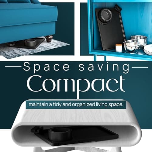 AllTrey Couch Arm Table, Clip On Tray Sofa Table for Couches, Sofa Arm Tray for TV Dinners, Cup Holder, Remotes, Drinks, Coffee, Snacks and Small Space 5