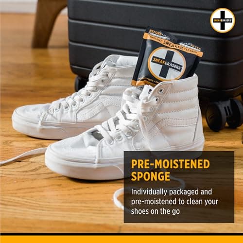SneakERASERS Instant Sneaker Cleaner Sponge, Effective Shoe Cleaning Kit for White Sneakers, Tennis Shoes - Pre-Moistened, Portable Shoe Cleaner, Perfect for Smooth Soles and Midsoles, 3 Pack 5