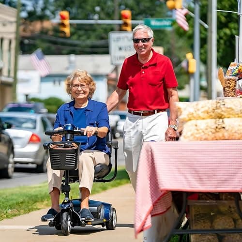 Pride Mobility Go Go Elite Traveller 3-wheel Scooter - Travel Mobility for Adults, 12 Ah Battery, 300 Lbs Weight Capacity, Red, Seat Dimensions - 17" W x 17" D - SC40E 8