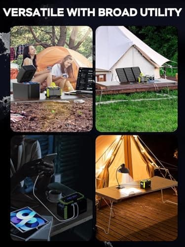 MARBERO Solar Generator 150W Peak 150Wh Portable Power Station with Solar Panel Included Camping Power Supply with AC Outlet DC USB Ports for Outdoor RV Fishing Emergency 5