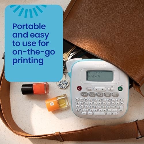 Brother P-Touch PT-N20 Personal Desktop Label Maker, Portable, Handheld and Prints, P-Touch Btag ~½” (12mm) Wide Color Personalized Label Tapes 6