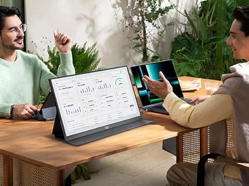 FMC 2.5K Portable Monitor 16"" QHD 144hz Gaming Monitor USB-C HDMI Computer Display IPS Eye Care External Second Screen for Travel Laptop MacBook Surface PC PS4/PS5 Xbox Switch (16), Black, Y-60G 9