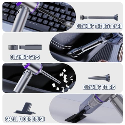 houscly Car Vacuum Portable Cordless 20000PA High Power 4-in-1 Compressed Air Duster & Air Blower & Pump Hand Held Vacuum with Brushless Motor for Car, Home, Office,Camping Ideal Gifts for Men & Women 3