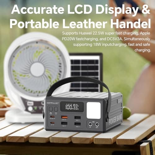 High Capacity Power Bank 100000mAh Fast Charging 22.5W PD 20W Portable USB C Battery Packs with 7 Outputs & LCD Display Battery Bank for iPhone, Samsung, iPad ,Macbook & Outdoors Camping (GREY) 5