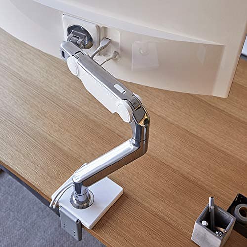 Humanscale M10 Adjustable Heavy Duty Monitor Arm with Angled/Dynamic Links - Two Piece Clamp Mount - Black M10CMBBTB 6