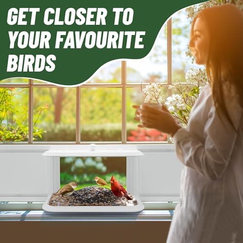 VIROTEE Window Bird Feeder Inside House for Viewing, Clear View Bird Feeder Winodw Insert Indoor, Watch Wild Birds in Your Bedroom 5