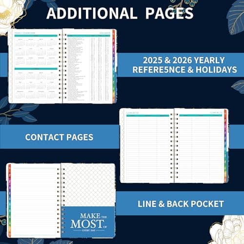 Planner 2025-2026 - Academic Planner 2025-2026, July 2025 - June 2026, Weekly & Monthly Planners, 6.4" x 8.5", Colorful Tabs, Back Pocket, Holidays, Thick Paper, Twin-Wire Binding 5