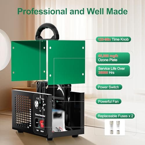 Ozone Generator 45,000mg/h, Industrial O3 Deodorizer for Areas of 2500 Square Feet - High Capacity Ozone Machine Air Ionizer Odor Clean 8