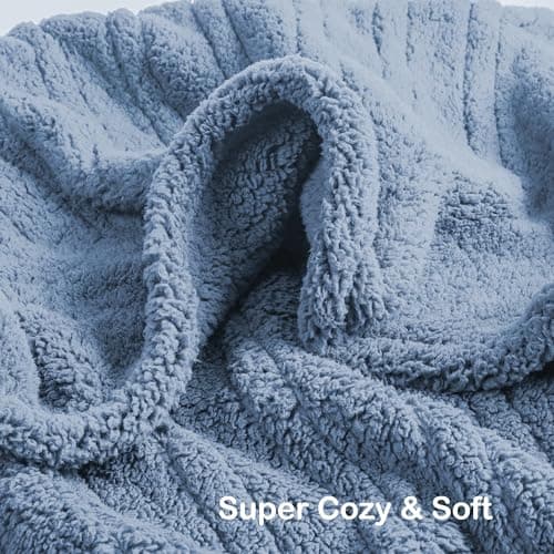 Eydna Electric Heated Blanket Full Size 72"×84" with 9 Heating Levels & 1-10Hs Auto Off，Double Sided Plush Sherpa, Energy Efficient, Machine Washable, for Couch & Bed, Light Blue 9