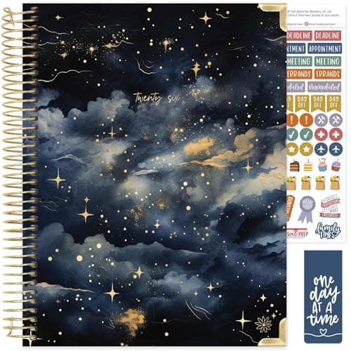 bloom daily planners HARDCOVER 2026 Planner (January to December) - 8.5” x 11” Weekly & Monthly Dated Agenda Organizer Book with Stickers & Tabs - Midnight Sky