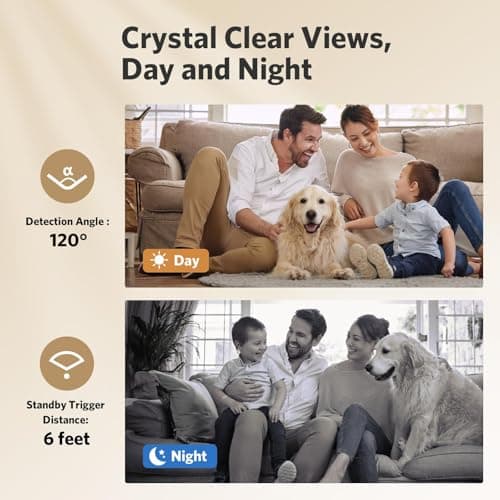 TENVIS Security Camera Wireless, 2K 4MP HD Surveillance Camera for Home/Outdoor, 2.4G WiFi, 33ft Color Night Vision, IP65 Weatherproof, 2-Way Voice, Perfect for Yard & Driveway (2 Pack) Black 4