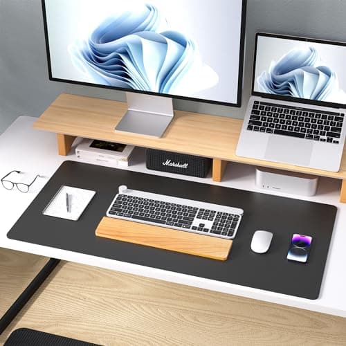 Aothia Leather Desk Pad Protector, Mouse Pad, Office Desk Mat, Non-Slip PU Leather Desk Blotter, Laptop Desk Pad, Waterproof Desk Writing Pad for Office and Home (Black,36" x 17") 9