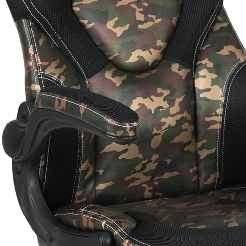 Flash Furniture X10 Gaming Chair Racing Office Ergonomic Computer PC Adjustable Swivel Chair with Flip-up Arms, Camouflage/Black LeatherSoft 8