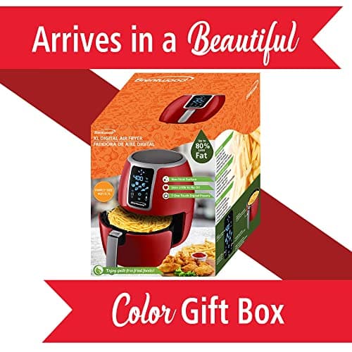 Brentwood Large Electric Digital Air Fryer, Timer & Temp. Control (4-Quart, Red) 9