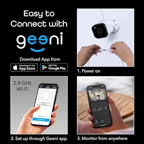 Geeni Hawk 3 1080P Outdoor Security Camera – 2-Pack Weatherproof Outdoor Cameras for Home Security Motion & Sound Detection and Night Vision, Supports Alexa & Google 9