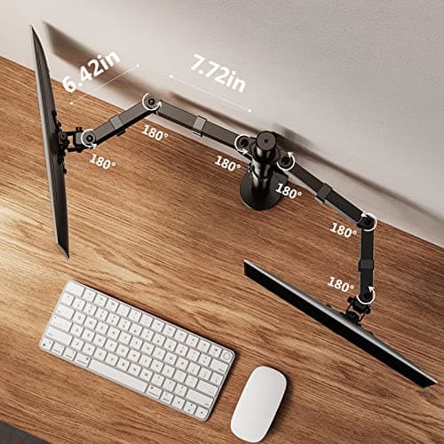 ErGear Dual Monitor Stand, Heavy Duty Adjustable Monitor Desk Mount for 2 Screens up to 32 Inches, Fully Adjustable Height, Tilt, Swivel, Rotate, Supports 17.6 lbs per Monitor Arm, Easy Installation 6