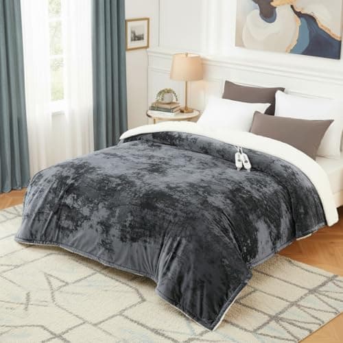 GarveeHome Heated Blanket King Size, King Size Electric Blanket with Dual Controls, Velvet Soft Fast Heating Blankets, 4 Heat Settings & 10H Auto Off, Machine Washable, ETL Certified, 90" × 100" Grey
