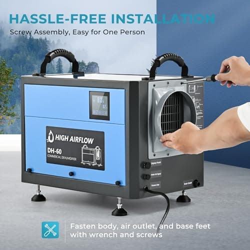 EUHOMY 130 Pint Crawl Space Dehumidifier with Drain Hose, Dehumidifier for Home and Basement, Dehumidify Up to 5500 Sq.Ft Commercial Dehumidifiers, Timer on/off, Automatic Dehumidification 6