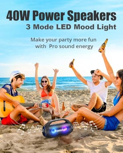 Tronsmart Bang SE Portable Bluetooth Speaker, Colorful LED and 40W Wireless Stereo to Infuse Your Party, Ultra Lightweight Portable Design and IPX6 Waterproof, Suitable for Party/Outdoor/Travel 7