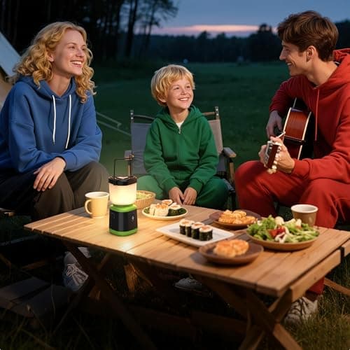 AlpsWolf Camping Lantern Rechargeable, Stepless Dimming LED Lantern, 4000mAh Rechargeable Lantern for Power Outages, IPX4 Waterproof Portable Camping Light, Green 1 Pack 7