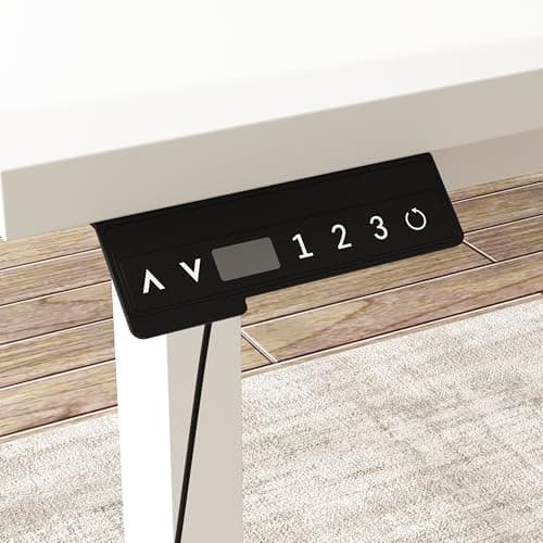 Homsee Electric Height Adjustable Standing Desk, L-Shaped Computer Desk with 2 Drawers & 2 Doors for Office, Workstation Table with Storage Cabinet for Writing Study Work Executive, White 7