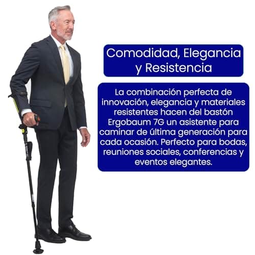 Ergobaum 7G Ergonomic Crutch/High Performance Perfect Cane- Single Unit Ergobaum that Acts As a Extra Balance Strong Performance Walking Companion 7