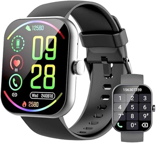 Smart Watch, 1.91" Smartwatch for Men Women (Answer/Make Call), Fitness Tracker with 100+ Sport Modes, IP68 Waterproof, Heart Rate/Sleep Monitor, Spo2, Pedometer, Activity Tracker for Android iOS